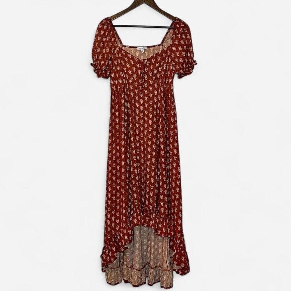 Burnt Orange High-Low Prairie Cottagecore Dress by Patrons of Peace - Picture 2 of 7